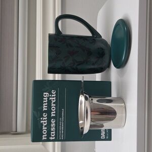 NIB Davidstea Green DRAGONFLIES Colour Changing Nordic Mug Davids Tea RETIRED